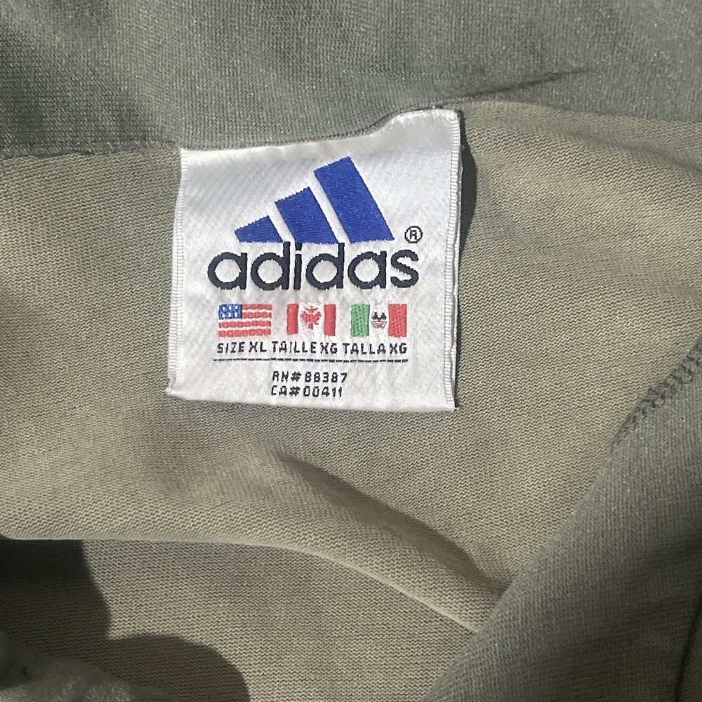 Vintage Adidas Originals Green 3 Stripes Knit Short Sleeve Button Up Mens XL Y2K - Picture 6 of 7